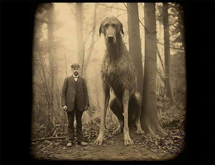 Another AI-generated image of a giant dog.