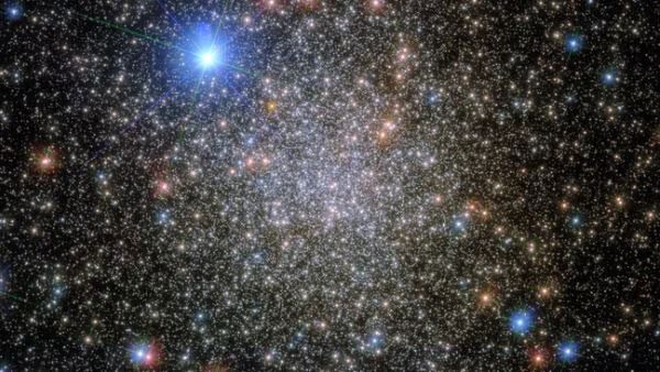 A group of stars known as a globular cluster.