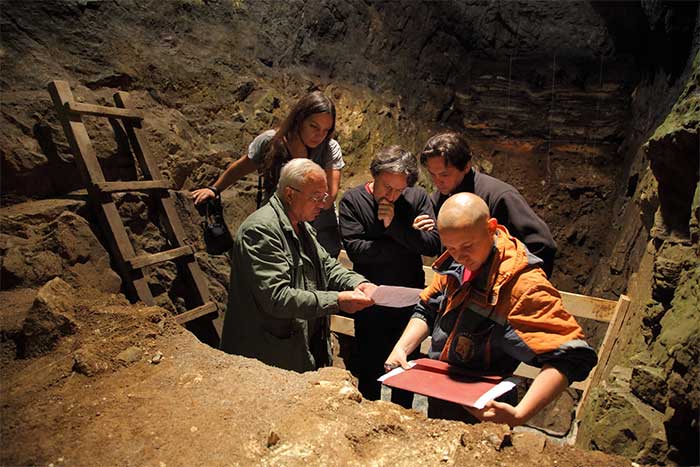 An excavation at Denisova Cave in Siberia