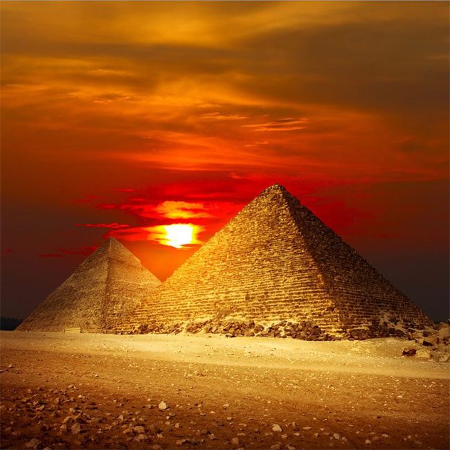 The Great Pyramid of Giza is a magnificent structure standing at 139m