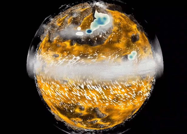 The planet Arrakis in climate simulation.