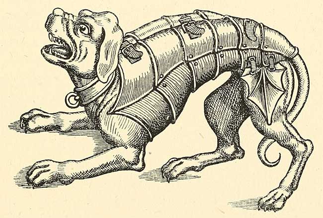 Ancient dogs were outfitted with armor or spiked collars.