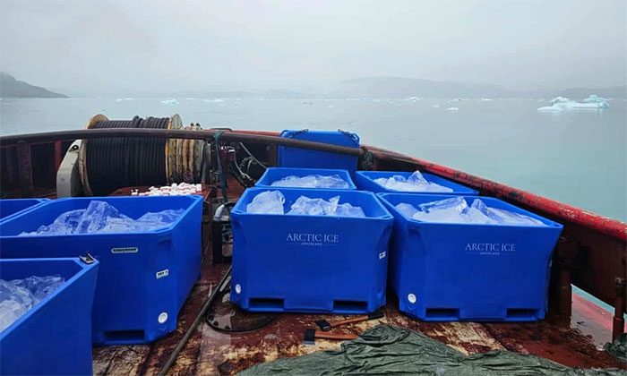 Black ice harvested from narrow fjords and then transported to Dubai.