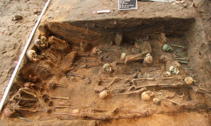 Mass grave retaining remains of plague victims in Nuremberg.