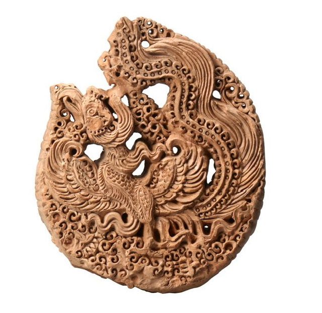 Decorative Bodhi Leaf with Phoenix Motif from the Ly Dynasty.