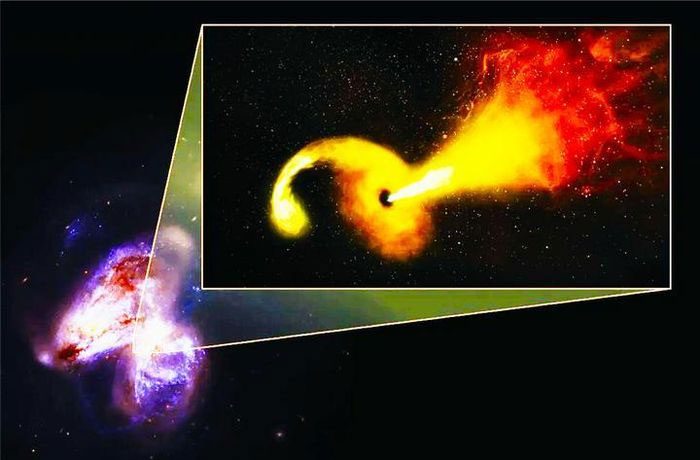 Massive aggressive black hole preventing its host galaxy from forming new stars