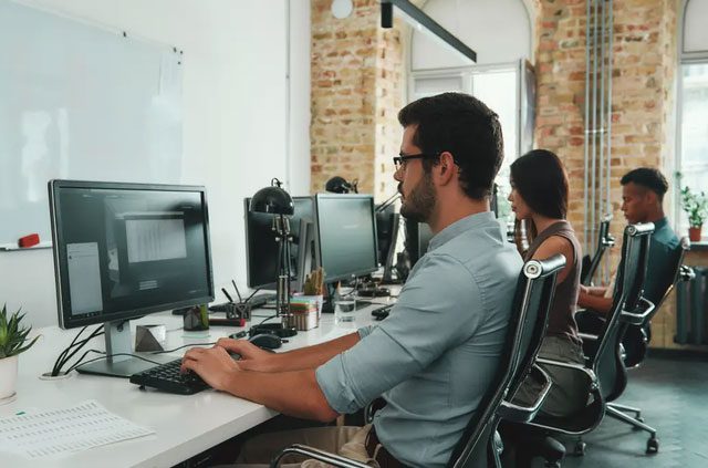 Office workers often sit for many hours each day.