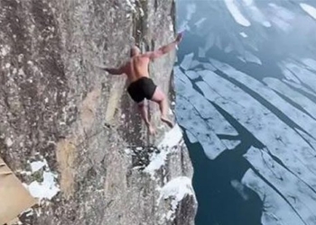 see norwegian man perform free solo climb at 40 meters 131589