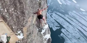 see norwegian man perform free solo climb at 40 meters 131589