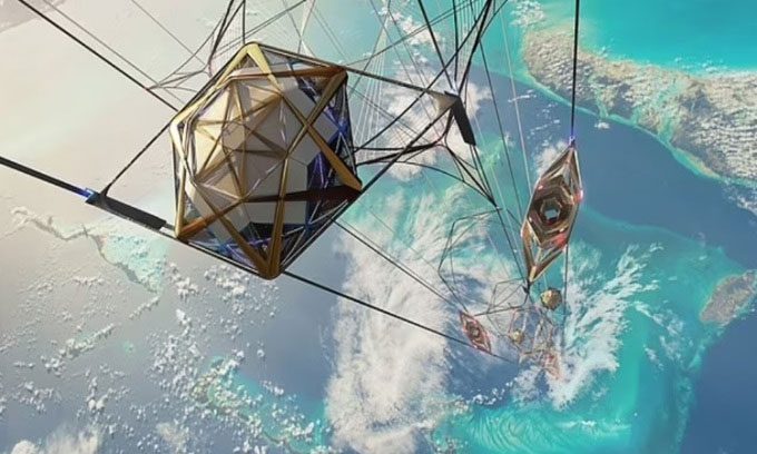 Space elevator design by Jordan William Hughes.