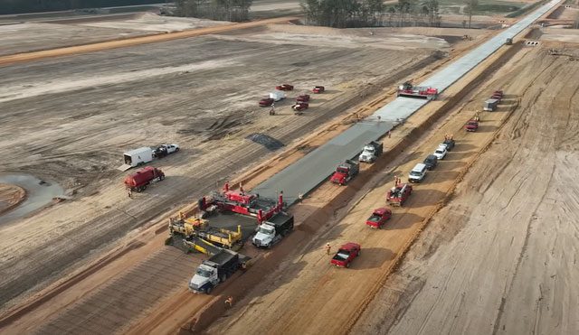 The road is being constructed in Texas and stretches over 9km.