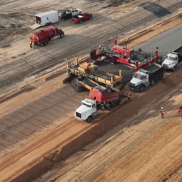 The road is constructed quickly.