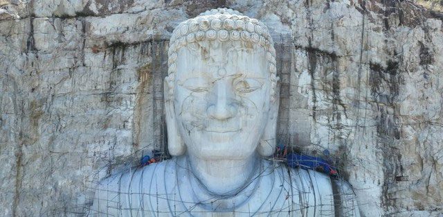 Currently, the upper part of the statue has been completed