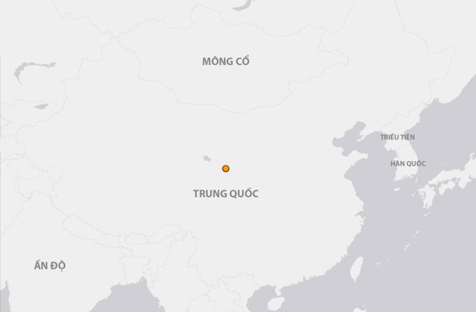 Location of the earthquake in Gansu Province, China on December 18 (orange dot).