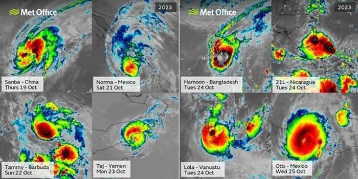8 storms making landfall worldwide in just one week.