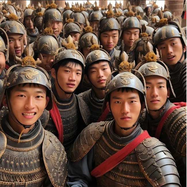 AI created a selfie of the Eight Banners Army.