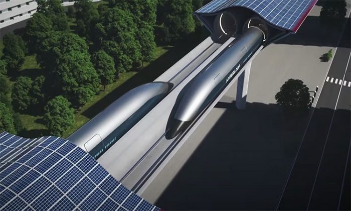 The Express system accommodates multiple small air cargo containers through a side door of the loading pod