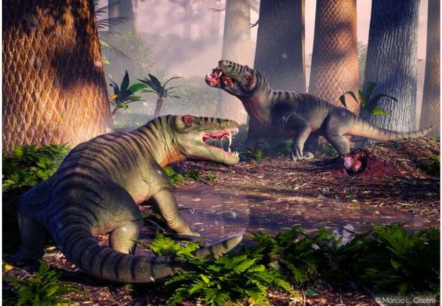 The eerie appearance of the giant creature in the reconstruction