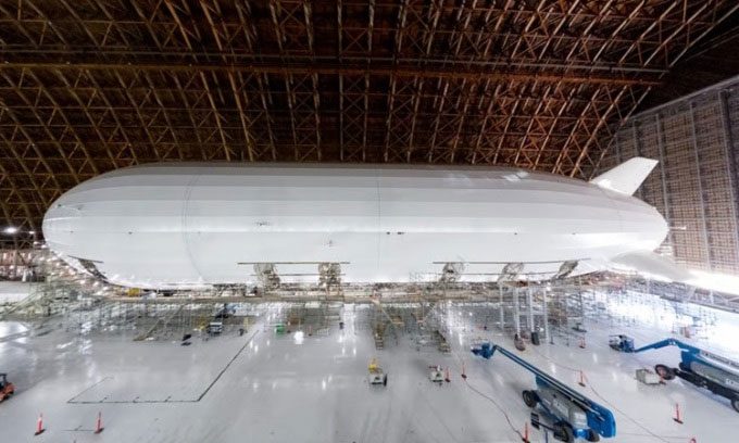 Pathfinder 1 airship in the hangar.