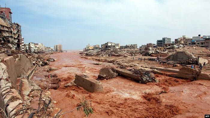 Destruction caused by flooding from Storm Daniel in Derna, Libya, on September 11, 2023.