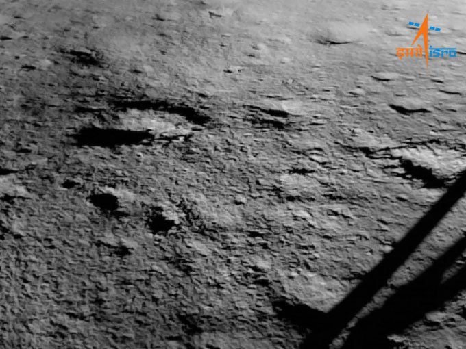 Image showing part of the landing site of the Vikram lander on the Moon.