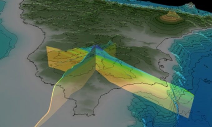 Diagram showing the amount of freshwater trapped in the Gela system.