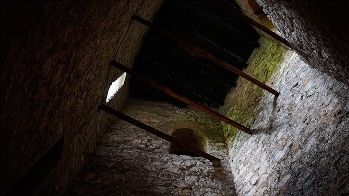 Atop the Arched Stone Walls is a Massive Steel Water Reservoir