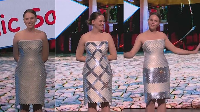 Christine Dierk explains that the dress can move with the wearer.