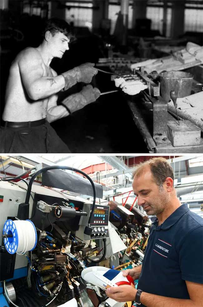 Workers from the 1930s and modern workers