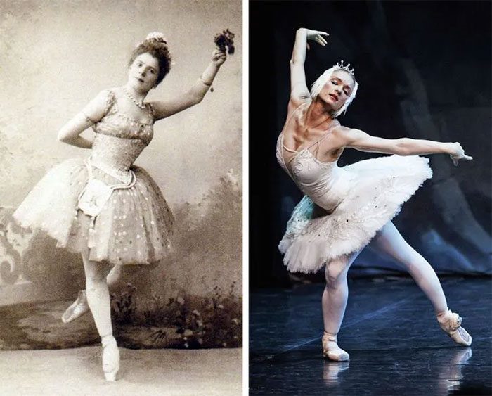 A ballet dancer in 1898 and in 2019