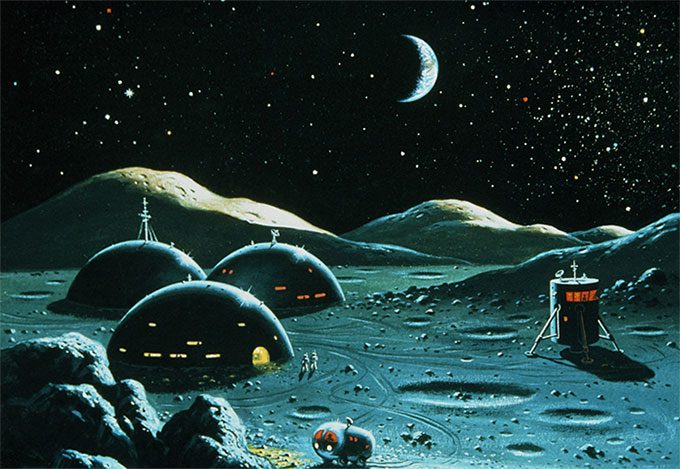 Simulation of a lunar base.