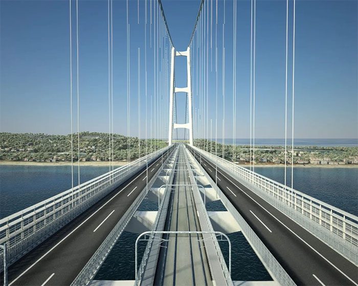 The deck of the world's longest suspension bridge is specially designed
