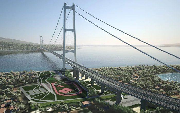 Design of the Messina Bridge.