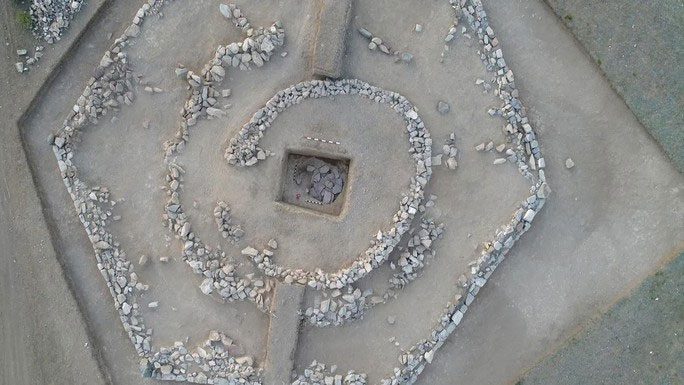  The hexagonal structure believed to be the base of an ancient pyramid 