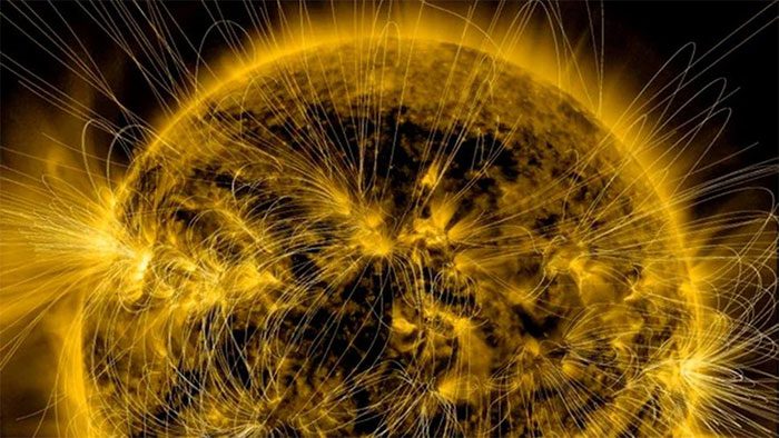 During the solar maximum, magnetic field lines become chaotic, creating sunspots