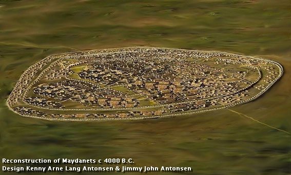 Reconstructed image of the Cucuteni-Trypillia community by researchers.