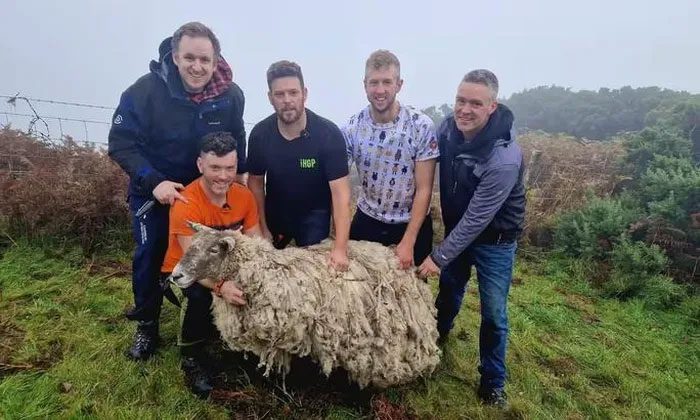 Fiona and the farmers involved in her rescue.