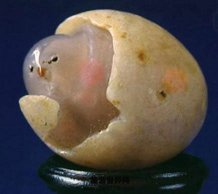 The chick-shaped agate stone