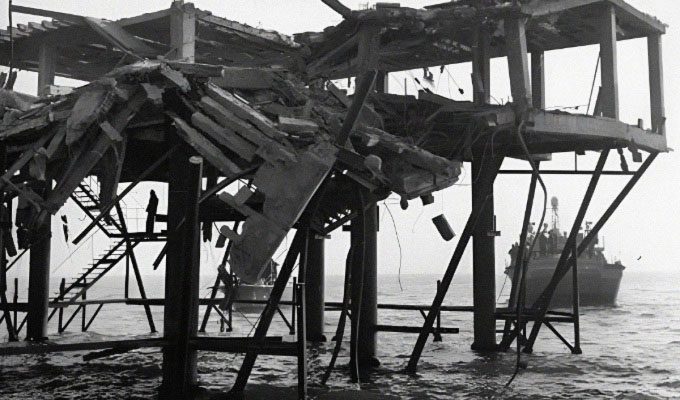 Rose Island after being blown up