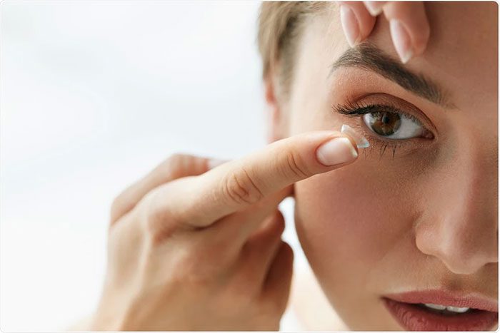 Wearing contact lenses can cause eye irritation.