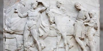 discovery of colorful food and complex patterns on parthenon marble 2 500 years old 130534