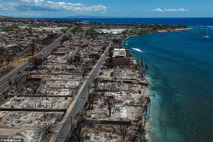 Houses and high-rise buildings completely flattened