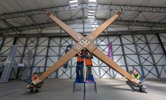 The research team created a drone made from foam.