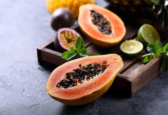 Papaya seeds contain the papain enzyme and fiber that are good for digestion.
