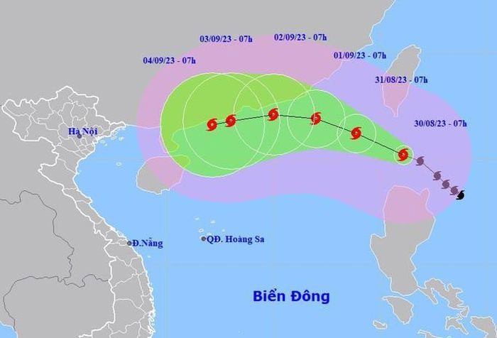 Forecast position and direction of Typhoon SAOLA.