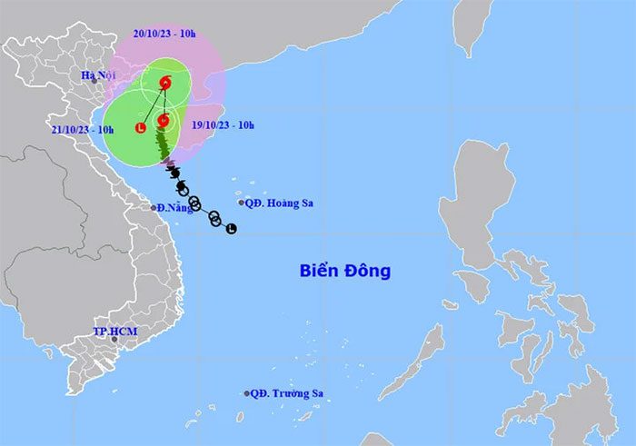 Forecast path of Typhoon No. 5.