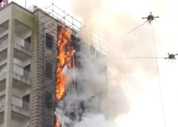 fire safety drone ai extinguishing fire on high rise buildings 130499