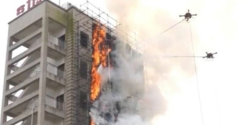 fire safety drone ai extinguishing fire on high rise buildings 130499