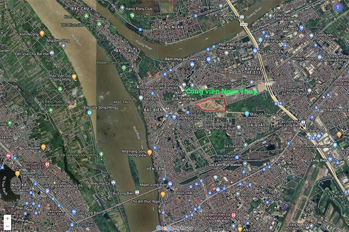 Location of Ngoc Thuy Park in Long Bien District.