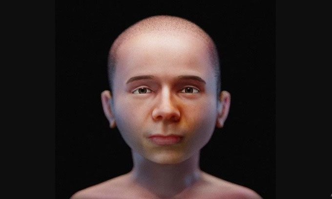 The face of the Minirdis mummy.